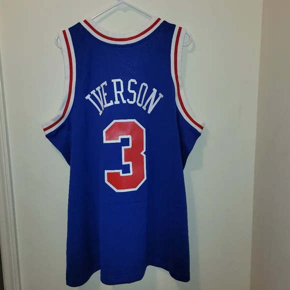 PHILADELPHIA 76ers ALLEN IVERSON MITCHELL NESS NBA BASKETBALL JERSEY 2xl - Picture 6 of 7
